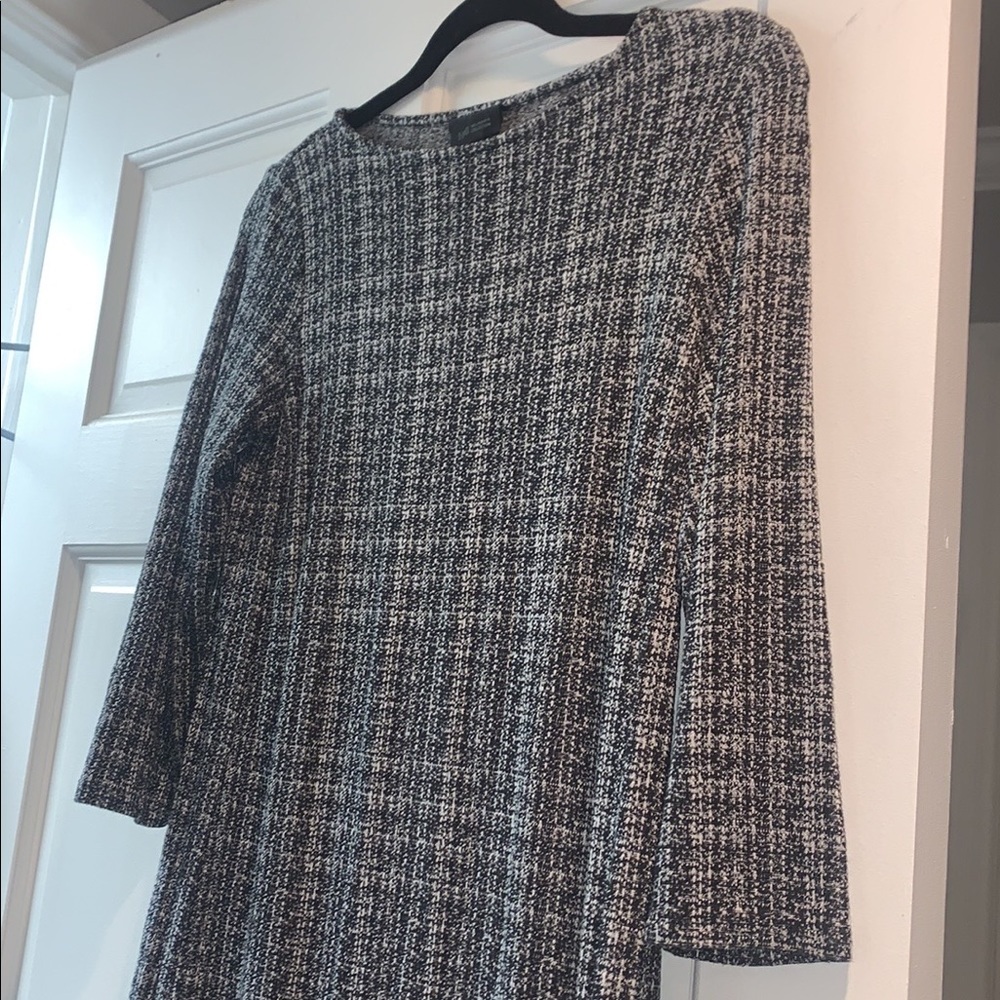 J. Jill Wherever Black/Cream Tweed Pattern Lightweight Rayon Dress Size … - Picture 4 of 11